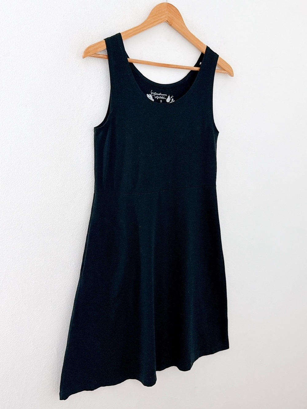 Gudrun Sjoden Dress Black Sleeveless A-Line Organic Cotton Stretch Tank Jersey - Picture 2 of 13